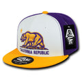 Whang W1 3D Cali California Republic Bear Snapback Hats 6 Panel Flat Bill Caps