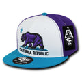 Whang W1 3D Cali California Republic Bear Snapback Hats 6 Panel Flat Bill Caps