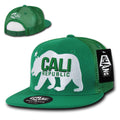 Whang W22 California Cali Bear Trucker Snapback Hats 6 Panel Flat Bill Caps