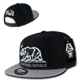 Whang W77 California Cali Republic Vinyl Bill Snapback Hats 6 Panel Flat Bills Caps