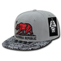 Whang W84 California Cali Bear Bandana Snapback Hats 6 Panel Flat Bill Caps